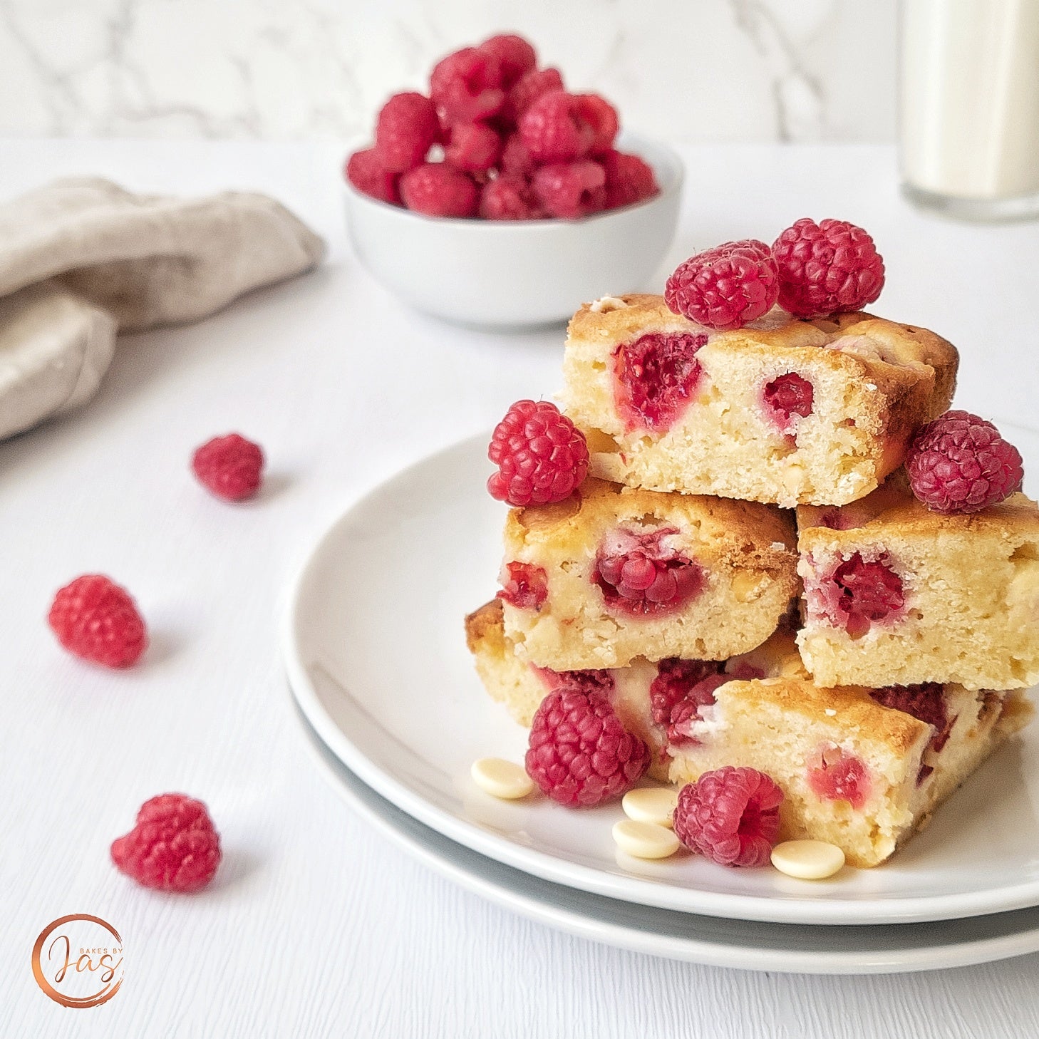 WHITE CHOCOLATE RASPBERRY BLONDIES