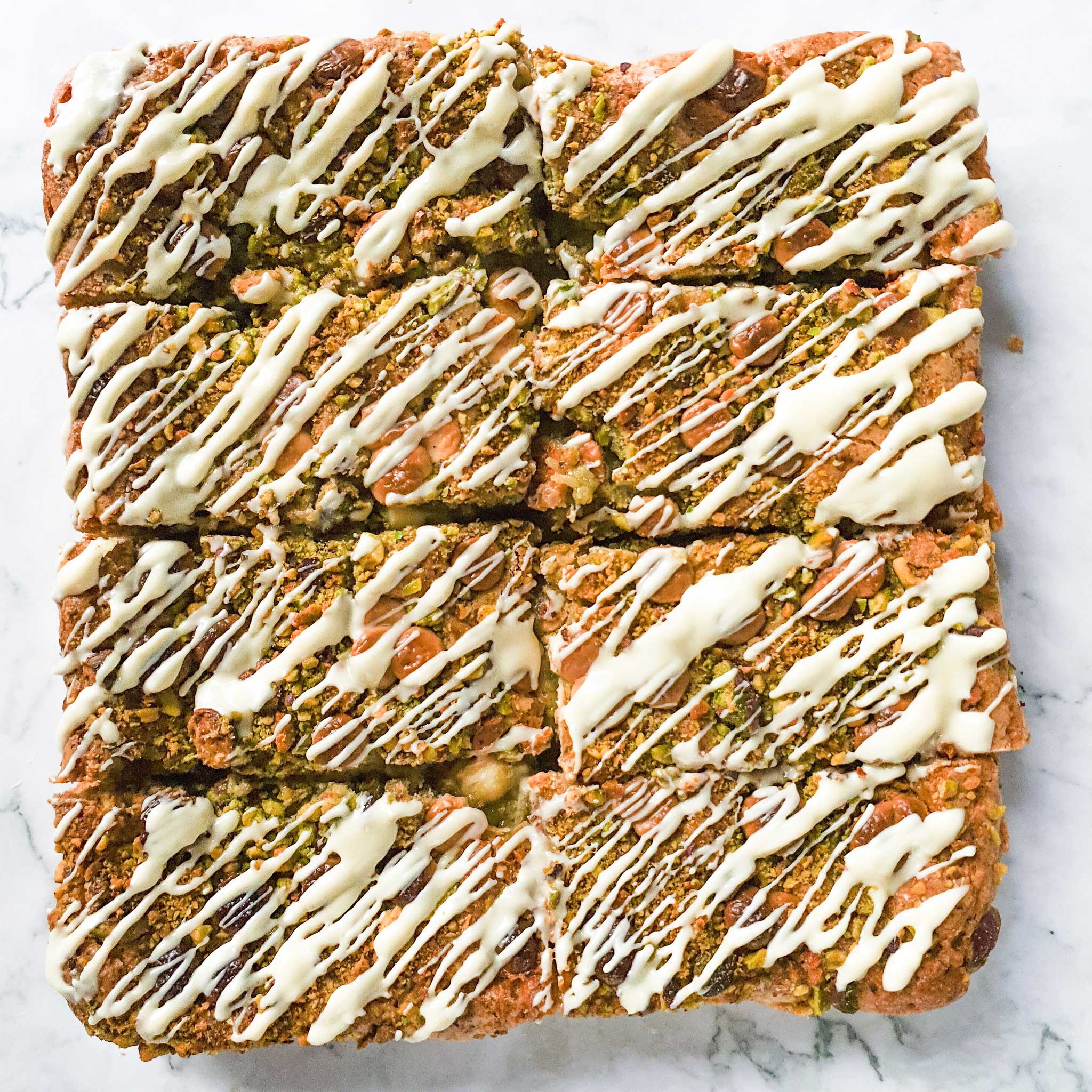 PISTACHIO WHITE CHOCOLATE BLONDIES